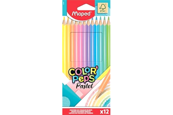 Maped Kartade pastellfärgpennor (paket med 12), flerfärgad, 832069