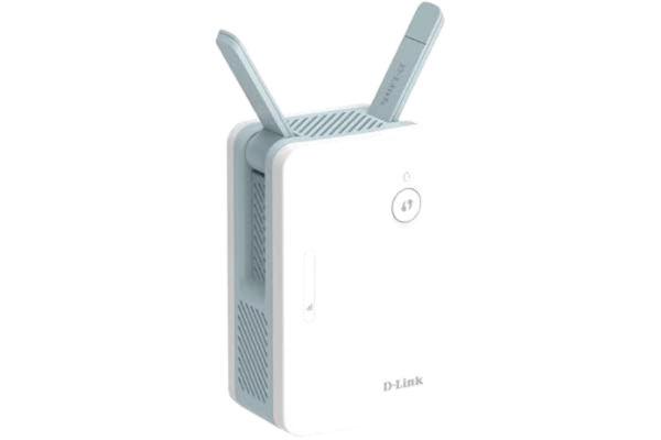 D-Link  E15 EAGLE PRO AI AX1500 Mesh-förlängare, Wi-Fi Booster, Repeater, Hotspot med Gigabit-port, MU-MIMO, OFDMA, Stöds av AI, Signalindikator, Plug and Play, WPS, WPA3