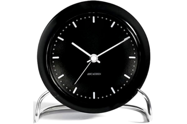 Rosendahl Arne Jacobsen City Hall bordklocka, glas, svart, 11 cm