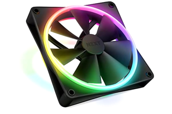 NZXT  F140 RGB Duo – RF-D14SF-B1 – 140 mm RGB-fläkt – 140 mm – 20 individuellt konfigurerbara lysdioder – balanserat luftflöde och statiskt tryck – PWM-kontroll – svart