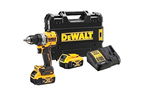 Dewalt DEWALT DCD800P2T-QW 18 V, 2-växlad skruvdragare, borstlös motor, 13 mm snabb borrchuck, LED-ljus, inkl. 2 x 5,0 Ah batterier, laddare och låda TSTAK