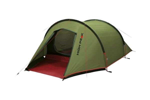 High Peak  10189 Tente randonnée Forme Tunnel Mixte Adulte, Vert Pest/Rouge, 340 x 180 x 105 cm