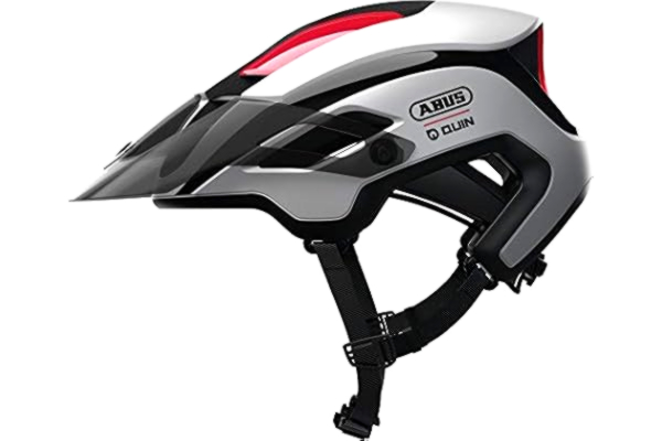 Abus ABUS MonTrailer Quin casque VTT - Casque de vélo intelligent avec détection d’accidents et système d'alarme SOS - pour hommes et femmes - Blanc, taille M