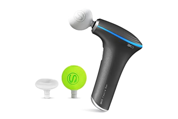 SKG  F5-EN Massage Gun I 3 Massage Levels I 3 Interchangeable Massage Heads I 1800mAh I with Heating Function I USB-C Charging Port For up to 11 Hours Battery Life (Grey)…