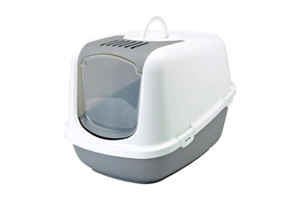 Savic Beeztees Jumbo Kattlåda, 66 x 48 x 46 cm, Vit/Grå