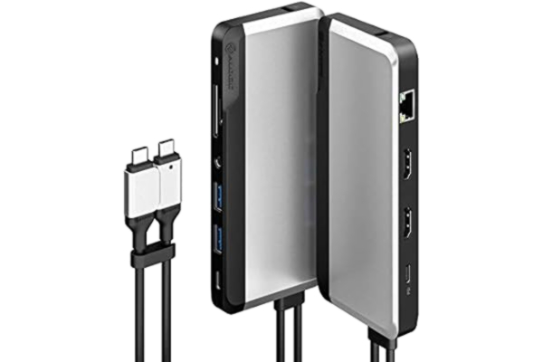 Alogic ALOGIC Twin HD Universal dockningsstation, kompatibel med USB-C och USB-A, 1080p@60Hz dubbelskärm, 2x HDMI, 1 x USB-C 3.1 (5G), 4 x USB-A 3.0 (5G), 1 x ljud, 1 x Gigabit Ethernet Block Slot