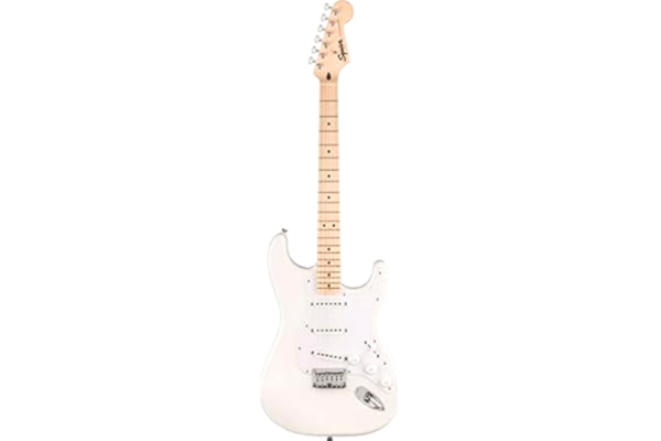 Squier  by Fender Sonic Stratocaster HT, elgitarr, lönngreppbräda, vit slagplatta, arktisk vit, innehåller gratis virtuella kurser på Fender Play