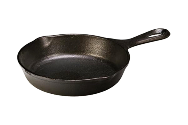 Lodge LODGE H3SK 16,51 cm/6,5 tum förkryddad värmebehandlad gjutjärn rund stekpanna/stekpanna, ooxiderbar, svart