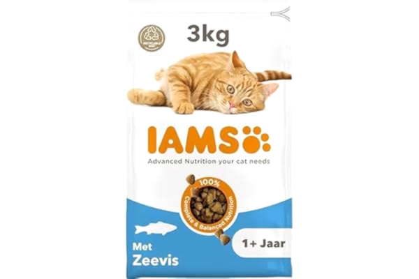 Iams IAMS kattfoder torr med fisk – torrfoder för katter i åldern 1–6 år, 3 kg