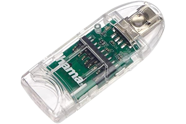 Hama  91092 | 8-i-1 SD/MicroSD-kortläsare med direkt USB 2.0-anslutning, transparent