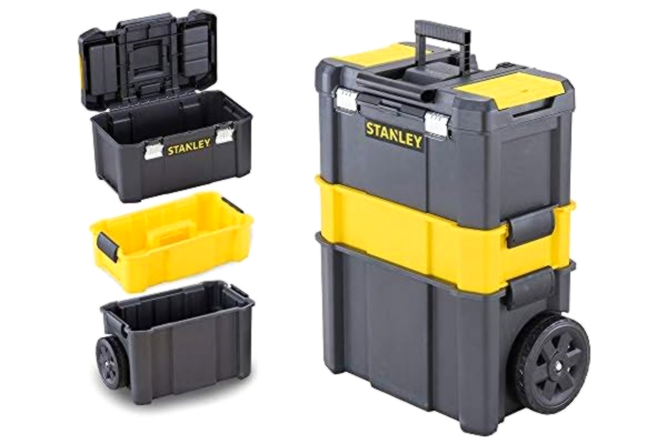 Stanley STANLEY Essential Rolling Workshop Toolbox, 3 Tier Stackable Units, STST1-80151