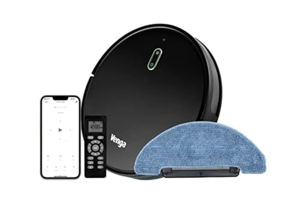 Venga ! Robotic Vacuum Cleaner with Mop, Gyroscope Navigation, with App, Black, VG RVC 3001 BK