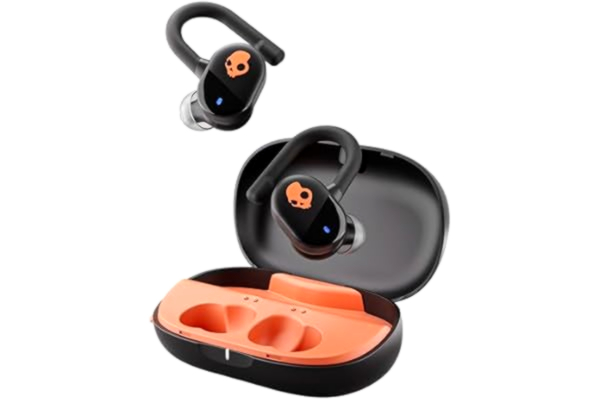 Skullcandy  Push Play Active, Trådlösa In-ear-hörlurar, 34 Timmars Batteritid, Stay-Aware-läge, Mikrofon, Fungerar med iPhone, Android och Bluetooth-enheter – True Black/Orange