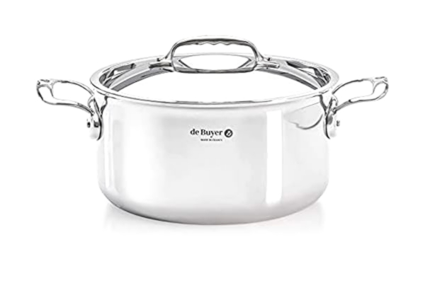 de Buyer De Buyer braadpan met deksel, roestvrij staal, zilver, 16 cm, 2 stuks