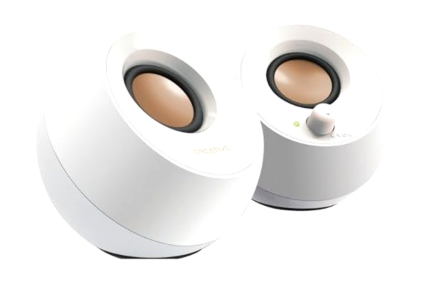 Creative  Pebble Modern USB-drivet 2.0 bordshögtalarsystem och bärbara datorer, Vitt