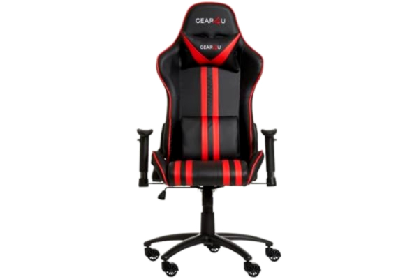 Gear4U GEAR4U Elite Black/Red Chair de Jeu, Cuir, métal, Mousse, Noir, Rouge, Taille Unique
