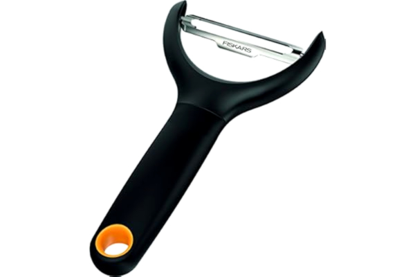 Fiskars  grönsaksskalare Y-formad, längd: 15 cm, stål/plast, Functional Form, svart, 1016122