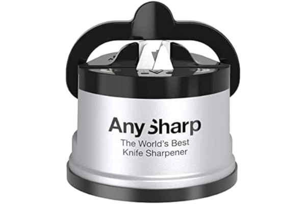 AnySharp  Knife Sharpener with PowerGrip, Silver