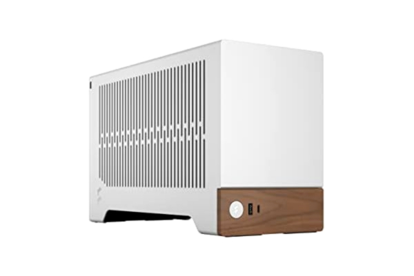 Fractal Design  Terra Silver - Äkta valnötsträ - mITX-formfaktor - PCIe 4.0 förlängningskabel - USB Typ-C - Anodiserade aluminiumpaneler