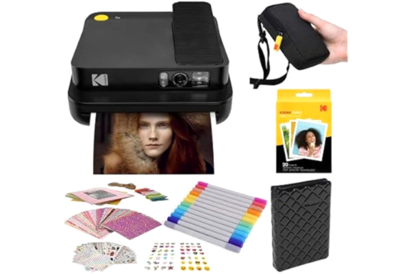 Kodak KODAK Smile Classic cyfrowy aparat do zdjęć błyskawicznych z zestawem startowym Bluetooth (czarny)