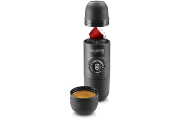 Wacaco WACACO Minipresso NS Kaffebryggare, Manuellt Bärbar Espressomaskin, Kompatibel med NS-kapslar (Nespresso Original-kapslar och Kompatibla Enheter)