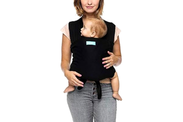 Moby Wrap Moby Fit Baby Carrier Wrap | Support Carrier and Wrap In One for Mothers, Fathers, and Caregivers | Designed for Newborns, Infants, and Toddlers | Holder Can Carry Babies up to 33 lbs | Black