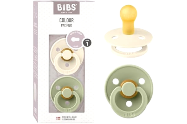 Bibs BIBS Colour Napp 2-pack, BPA-fri, Rund sugdel. Naturgummilatex, Storlek 1 (0-6 månader), Ivory/Sage