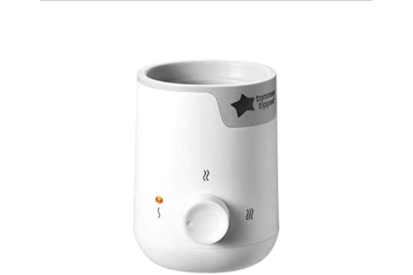 Tommee Tippee  Easi-varm flaska och värmare för barnmat, snabb uppvärmningstid och 2 temperaturnivåer, vit