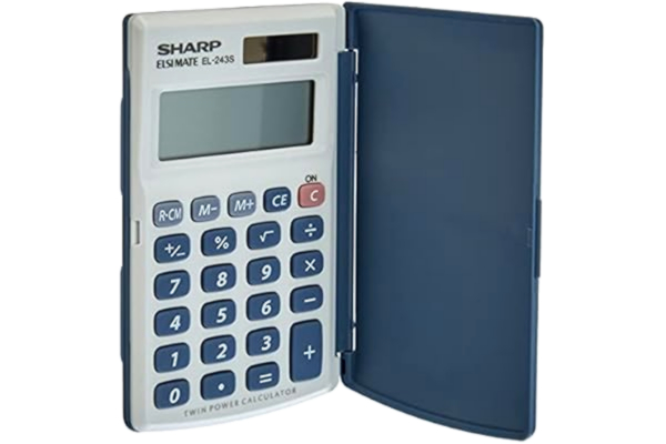 Sharp  EL243S fickräknare – vit/blå