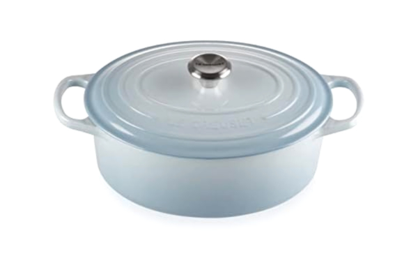 Le Creuset  Signature emaliowane żeliwne naczynie do zapiekanek z pokrywką - owalne, 29 cm, 4,7 l, niebieskie przybrzeżne, 211782942