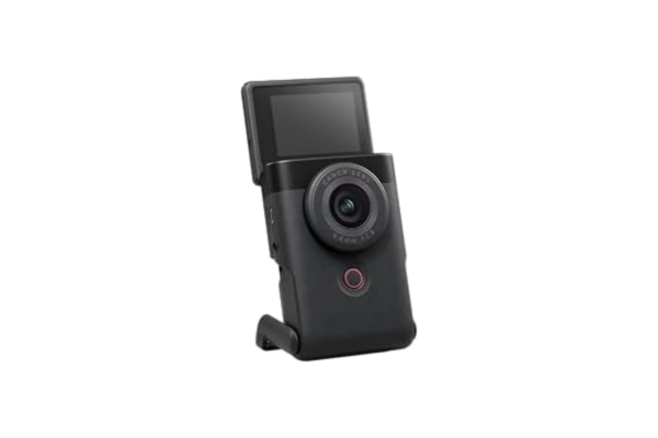 Canon  PowerShot V10 Vlogging Kit kompakt kamera – digitalkamera (vidvinkelobjektiv, 4K-kameravideokamera, vikbar pekskärm, stereomikrofon, stativ, streaming, YouTube, WLAN) svart