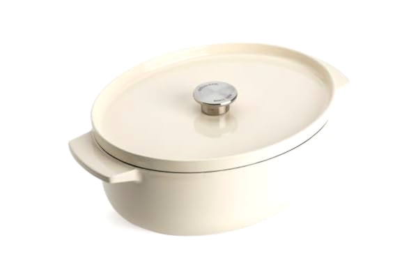 KitchenAid  Støbejernsgryde oval 30 cm, 5,6 liter, almond cream