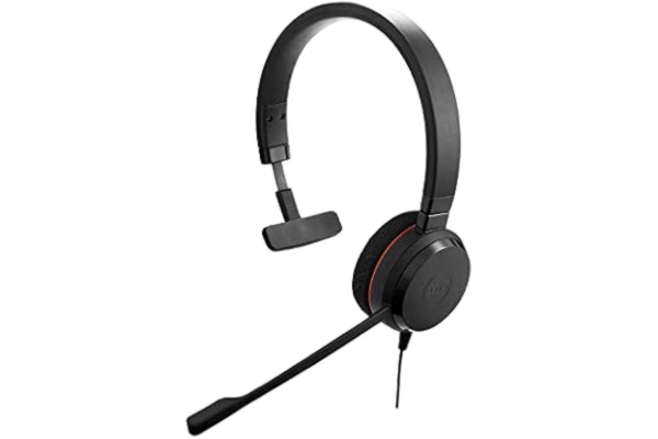 Jabra  Evolve 20 SE Mono Headset – Microsoft certifierade hörlurar för VoIP Softphone med Passive Noise Cancellation – USB-A kabel med kontroll – Svart