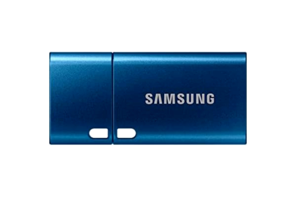 Samsung  USB-Stick, USB-C, 128 GB, 400 MB/s Lesen, 60 MB/s Schreiben, USB 3.1 Flash Drive für Notebooks, Tablets und Smartphones, Blue, MUF-128DA/APC