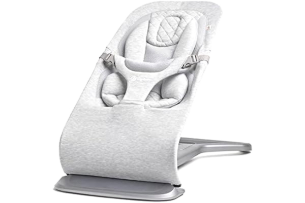 Ergobaby  3-in-1 Evolve Bouncer, Ergonomisk babysitter för nyfödda från födsel till småbarn, babygungstol med insats för nyfödda (2,5 kg - 13,2 kg), Grå (Light Grey)
