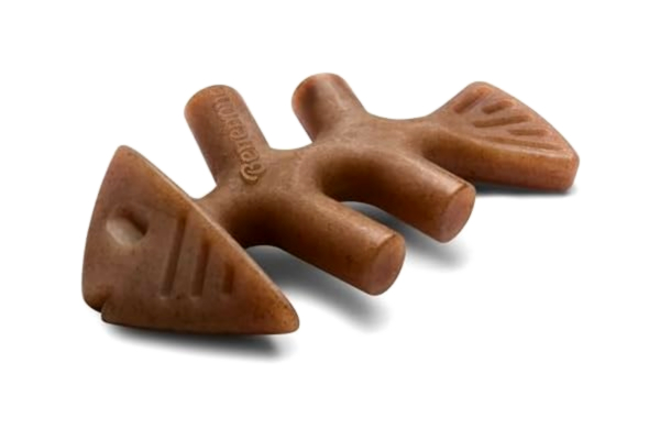 Benebone  oförstörbar fiskben hund tuggleksak för aggressiva tuggare, långvarig tuff tristess brytare för hundar, äkta Jack lax smak, för små hundar, tillverkad i USA.