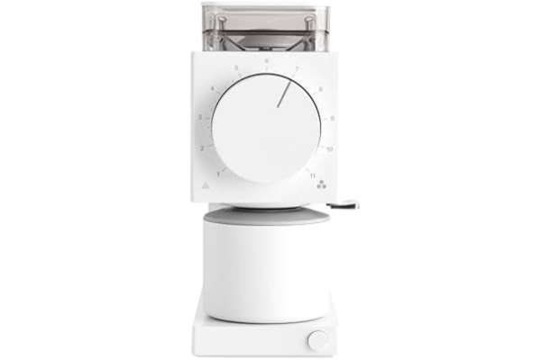 Fellow  Gen 2 Ode Brew Grinder – kaffekvarn med elektrisk kvarn – kaffebönnekvarn med 31 inställningar för Drip, Franch Press och Cold Brew – elektrisk kvarn med lågt utrymmeskrav – matt vit