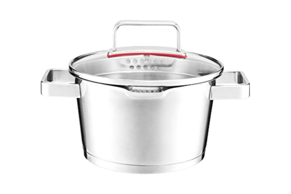 Ambition Dajar Kookpan Selection met afgietdeksel 18 cm, 2,3 l Ambition, staal, zilver, 18 cm, 2 stuks