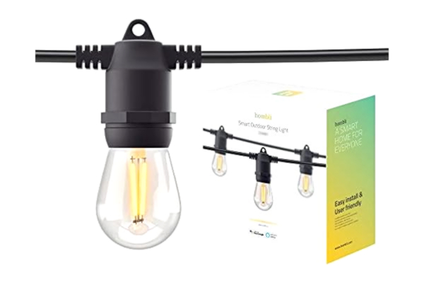 Hombli Smart utomhusbelysning, WiFi, Hombli Smart Outdoor Light String, Dimbar, 5m (10 lampfästen, 12 lampor)