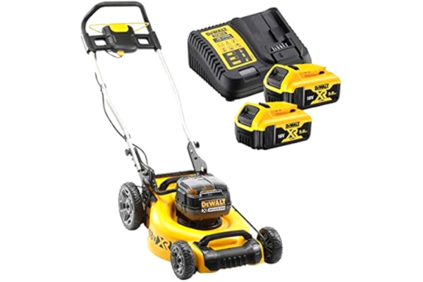 Dewalt DeWALT XR - Græsslåmaskine - ledningfri - 18 V - 5 Ah - 2 batterier - 48 cm - 27 kg