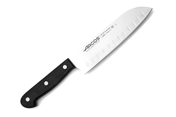Arcos ARCOS Santoku-kniv rostfritt stål. Japanskt vasst kniv för fisk, kött och grönsaker. Ergonomiskt handtag av polyoxymetylen och 170 mm blad. Serie Universal. Färg Svart.