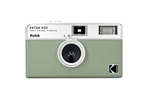 Kodak KODAK EKTAR H35 Caméra de Film Demi-Format 35 mm, réutilisable, sans Mise au Point, léger, Facile à Utiliser (Vert Sauge) (Film et Pile AAA Non Incluse)