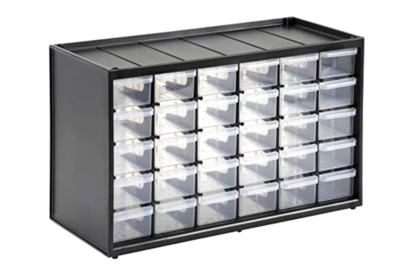 Stanley  1-93-980 Storage Box with compartments, Black/Transparent