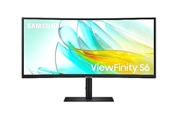 Samsung  ViewFinity S65UC böjd högupplösta bildskärm med högtalare, 34 tum, VA-panel, 3440 x 1 440 pixlar, uppdateringsfrekvens 100 Hz, svarstid 5 ms, USB-C med 90 W laddning, Pivot