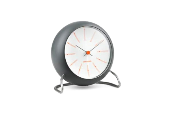 Rosendahl Arne Jacobsen bordsklocka Ø11 cm Bankers Originaldesign Kreative Details, grå