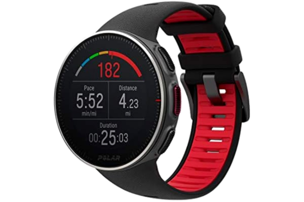 Polar POLAR Vantage V Titan, Montre multisport gps premium pour le triathlon, Sans suivi de la fréquence cardiaque, étanche. Noir Rouge, Taille unique