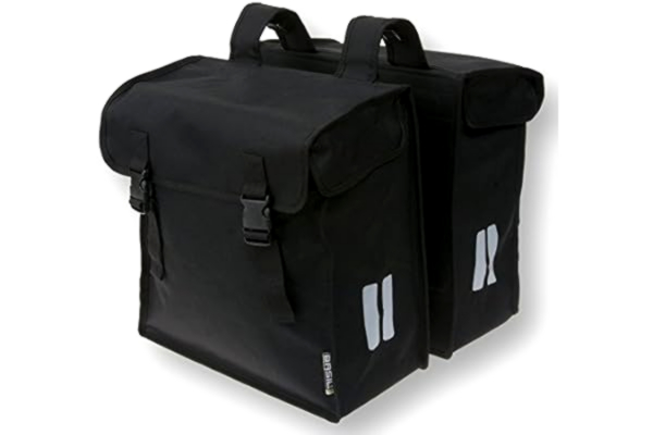 Basil  MARA dobbelt city-taske XXL 47L, fastgørelse af rem, vandtæt polyester, sort (BAS-17395)