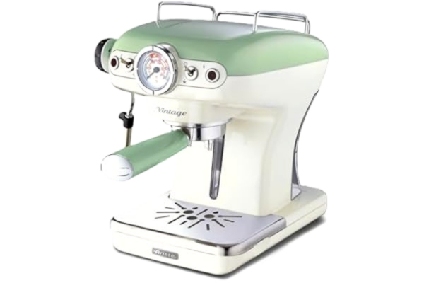 Ariete  1389/14 Silksbärare-Espressomaskin Vintage med Mjölkskummunstycke, Grön, En Storlek