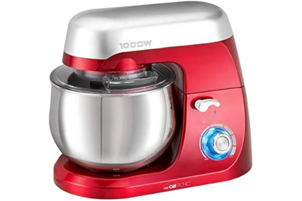 Clatronic  KM 3709 mocna maszyna do ugniatania, przezroczysta pokrywa chroniąca przed rozpryskiwaniem, bezstopniowa elektroniczna regulacja prędkości + funkcja pulsacyjna, czerwona