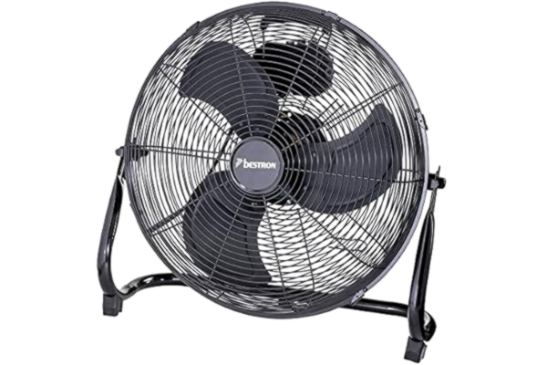 Bestron  Ventilateur de Sol au Style Rétro, Souffleur avec 3 Niveaux de Vitesse & Tête de Ventilateur Inclinable Graduellement, Hauteur : 47 Cm, Ø 45 Cm, 100 Watts, Couleur: Noir